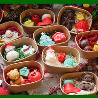Weihnachtlich Geformte Sojawachs-Duftkerzen Geschenkset Santa Schneemann Lebkuchenmann Dekorative Kerzen für Weihnachten Feiertagsparty