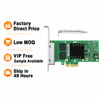 Tarjeta de Red para Servidor Gigabit Ethernet de Cuatro Puertos con Chip I350, Adaptador LAN PCIe X4 RJ45 para Firewall, Router, Servidor, PC