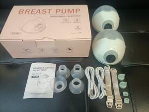 Горячая распродажа! Двойной комплект беспроводных электрических молокоотсосов из силикона без BPA, для кормления малыша. - Product Image 4