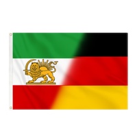Drapeau en polyester robuste 90x150cm (3x5ft) avec motifs Lion et Soleil, symboles de la Diaspora Iranienne et de l'Allemagne, pour la solidarité, vente en gros