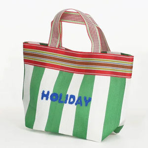 กระเป๋าโท้ทถักจากโพลีเอสเตอร์ที่เป็นมิตรกับสิ่งแวดล้อม ทนทาน น้ำหนักเบา ใช้ซ้ำได้ พับเก็บได้ พกพาสะดวก เหมาะสำหรับสุภาพสตรี - Product Image 5