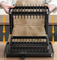 Égouttoir à vaisselle en métal à 2 niveaux, organisateur de comptoir de cuisine multifonctionnel pour bols, assiettes, tasses, ustensiles avec drainage