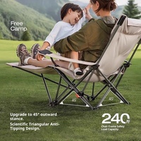 Chaise de plage d'extérieur moderne et personnalisable, pliable, inclinable, avec accoudoirs à quatre positions, pieds en métal épaissis, installation facile
