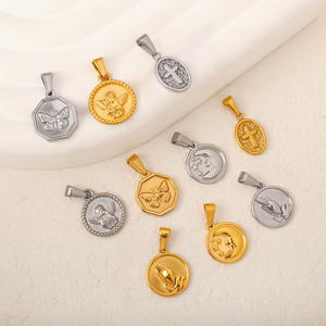 Joyería Impermeable, Chapado en Oro de 18K, Acero Inoxidable, Colgante de Cinta de Ángel, Dije Personalizado de Fruta de Caramelo de Coral para <span class=keywords><strong>Collar</strong></span> o Pulsera <span class=keywords><strong>DIY</strong></span> - Product Image 4