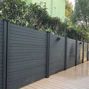 Aveeno Exterior impermeable ignífugo Verjas diseño al aire libre granja WPC valla paneles de hoja de WPC con poste de aluminio - Product Image 4