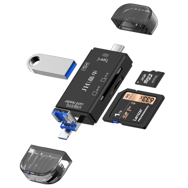 USB 2.0 Card Reader 6-in-1 Multifunctional Camera SD Card Mobile Phone TF Memory Card High-speed Converter Computer Universal