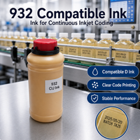 Tinta Berbasis Pelarut Bulk 932 untuk Printer Inkjet Digital D CIJ, Konsumsi Kompatibel OEM untuk Printer D CIJ