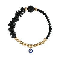 Bracelet élastique en pierres naturelles et cristaux, avec pendentif porte-bonheur, pour femme, vente en gros, faible MOQ, Woying