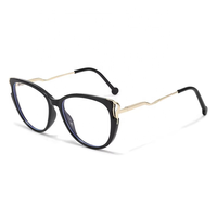 Monture de lunettes surdimensionnée œil de chat pour hommes et femmes, monture optique anti-lumière bleue avec verres transparents