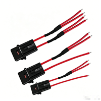 Support de fusible automobile personnalisé OED OEM avec noyau en cuivre, faisceau de câbles 18-24AWG en PVC/PBT rouge pour alimentation de batterie de voiture, véhicule électrique et moto