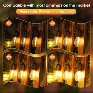 JESLED Outdoor String Lights Waterproof 16-150FT G40 LED String Lights Outdoor S14 Globe String Lights 110/220V US/EU/UK/AU Plug