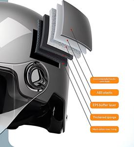 Casque demi-coque adulte toutes saisons en ABS+EPS avec visière transparente, certifié 3C, ventilation HD pour moto, <span class=keywords><strong>ski</strong></span>, équitation et cyclisme - Product Image 3