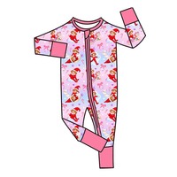 Pyjama grenouillère personnalisable en bambou imprimé pour nouveau-né, avec fermeture éclair, motif animaux de la ferme