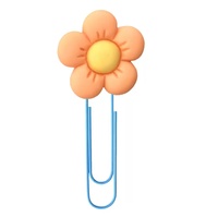 Clips de Papel con Diseño de Flores, Novedosos y Lindos, de Anime y Dibujos Animados, para Oficina, de PVC, Metal y Acero, No Magnéticos, Marca Stargood