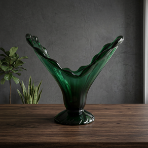 Jarrón de Vidrio Verde para Piso, Florero Decorativo Irregular, Escultura para Sala de Estar, Entrada, Decoración del Hogar - Product Image 3