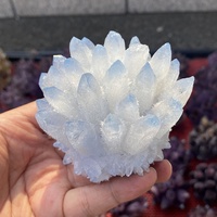 Gros Grand Naturel Reiki Ange de Roche Fantôme Clair Amas de Cristal de Quartz Unique Poli Améthyste Aura Amas de Cristal