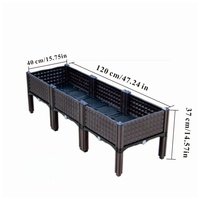 Jardinière sur pieds en plastique avec trous de drainage pour fleurs et légumes, application extérieure pratique en serre, pas besoin de s'agenouiller
