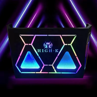 Comptoir de bar lumineux en métal acrylique avec lumières LED, table de stand de DJ dédiée bar et discothèque