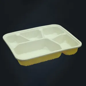 Çevre dostu 3/4/5 bölme şeffaf Bento kutusu tek kullanımlık plastik özel yemek kabı