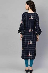 Kurti en soie pakistanaise longue et droite pour femmes et filles pour adultes - Product Image 2