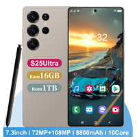 Teléfono Android S25 Ultra Multi-idioma con Stylus, Doble SIM, Pantalla Grande de 7.3 ", Deca Core, 16GB RAM, Smartphone 5G, ¡Gran Venta!