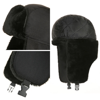 Chapeau d'hiver pour homme, style aviateur, avec cache-oreilles, chaud, imperméable, pour le ski, casquette bomber russe, protège-oreilles chauds russes