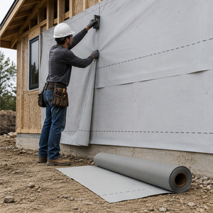 <span class=keywords><strong>Sous</strong></span>-<span class=keywords><strong>couche</strong></span> de toiture synthétique en PP non tissé laminé, HDPE tissé, retardateur de vapeur, anti-vieillissement, écologique, membrane d'étanchéité pour maison - Product Image 1