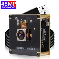 Cámara USB ELP de 48MP con Enfoque Automático, Cámara Web de 70 Grados, Módulo de Cámara Mini UVC sin Controladores para Escaneo de Video de Seguridad, Tableta, Computadora Portátil, PC