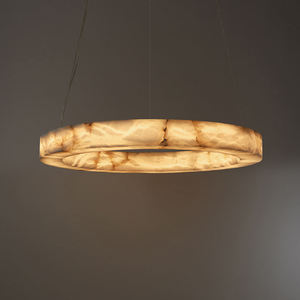<span class=keywords><strong>Lampadario</strong></span> di Lusso Circolare in Alabastro Naturale, Lampada <span class=keywords><strong>a</strong></span> Sospensione Rotonda in Marmo - Product Image 1