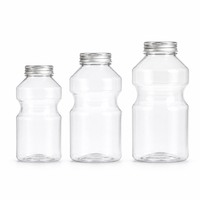 Bouteille de boisson en plastique PET à épaules arrondies avec bouchon à vis en aluminium pour jus