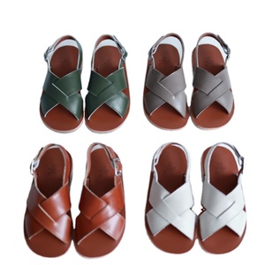 Chaussures pour bébés, vente en gros, sandales d'été marron pour nouveau-nés, chaussures pour bébés, chaussures plates en cuir tendance pour enfants - Product Image 2