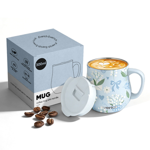 Taza de <span class=keywords><strong>Café</strong></span> de Acero Inoxidable de 300 ml con Diseño ODM Nuevo de Everic, Tapa Desmontable con Botón de Presión, a Prueba de Fugas, Libre de BPA, para Oficina, 12-24 Horas - Product Image 1