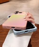 Coque de téléphone portable tendance avec lentille en cristal AR dégradé pour iPhone 17 Pro Max 16 15 14 13