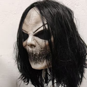 Maschera in Lattice Realistica, Trendy, Divertente e Stravagante con Capelli Neri per Halloween, Cosplay e Oggetti di Scena per Case Infestate 18+ Anni - Product Image 3