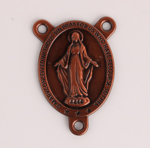 <span class=keywords><strong>Accessoire</strong></span> de chapelet vintage, pièce centrale Vierge Marie, médaille miraculeuse, placage bronze antique pour la fabrication de chapelets - Product Image 6