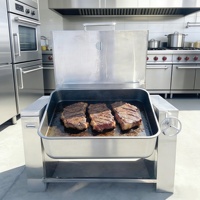Olla de Cocina Inclinable de 12 mm SUS304 con Inclinación Manual y Calentamiento Eléctrico/a Gas, Capacidad de 80L-320L para Procesamiento Industrial de Alimentos