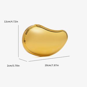 Sac à main en ABS doré brillant pour femmes, élégant, de forme luxueuse, pour soirée, bandoulière chaîne, durable, tendance, fête - Product Image 2