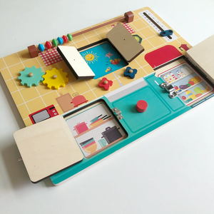 Tablero ocupado Montessori Unisex, juguetes educativos de madera DIY para interruptor de aprendizaje manual y actividades matemáticas Knock - Product Image 4