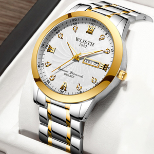 Men's <b>waterproof</b> <b>watch</b> men's <b>watch</b> with steel band double calendar quartz <b>watch</b> fashion <b>watch</b>. - Product Image 3