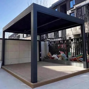 電気引き込み式屋根日除けアルミPVCファブリックパーゴラキャノピー屋外ヴィラパビリオンキャノピー - Product Image 3