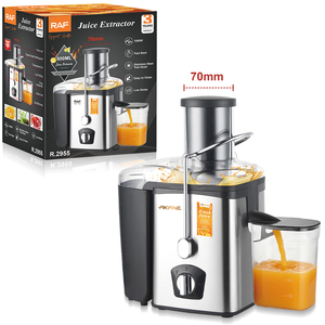 Extracteur de jus en acier inoxydable avec <span class=keywords><strong>goulotte</strong></span> d'alimentation de 70 mm, 1000 W, gobelet de 600 ml, conception silencieuse <span class=keywords><strong>pour</strong></span> la préparation de jus de fruits à domicile R.2955 - Product Image 1