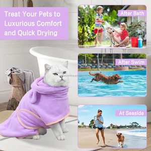 Microfiber <b>Dog</b> Bathrobe <b>for</b> <b>Dogs</b> and Cats Pet Bath Towel Hooded Drying Coat <b>Dog</b> Bath Robe <b>for</b> <b>Pool</b> Beach Absorbent <b>Dog</b> Bathrobe - Product Image 6
