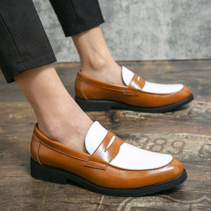 Nuove <span class=keywords><strong>Scarpe</strong></span> Primaverili da Uomo in <span class=keywords><strong>Pelle</strong></span> PU alla Moda, Taglia Grande, Bicolore Bianco e Nero, Mocassini Slip-On - Product Image 3