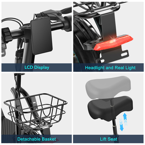 Nouveau modèle populaire de trottinette pliable avec siège, hauteur réglable, panier, longue autonomie, stock entrepôt UE, pour adulte V12 Pro - Product Image 6