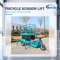 Tricycle électrique autopropulsé Berui SJYC10 à bas prix, chariot élévateur à fourche à ciseaux hydraulique, capacité de charge de 300 kg, 10 m