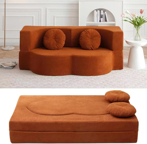 New Mid-Century Style Dual Purpose Convertible 2-Person <b>Bed</b> Living Room Compression Sponge Filling Material - Product Image 2