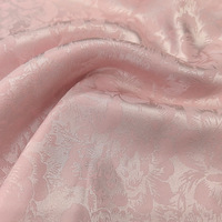 Tissu Jacquard Rose Pâle en Soie Satinée, Style Chinois Hanfu, Idéal pour Robes Tang, Taies d'Oreiller et Linge de Lit - Prix de Gros