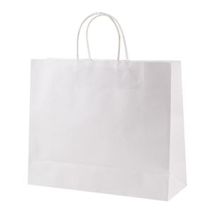 Bolsa de Papel Kraft con Impresión de Logotipo, Fabricante de Bolsas de Compra de Papel Reciclado con su Propio Logotipo, Bolsa de Papel Kraft Blanca con Asa - Product Image 1