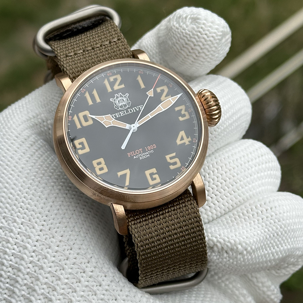 Steeldive SD1903S Big Size Bronze Dive Watch - 200M Waterproof