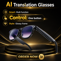 Lunettes de traduction IA avec caméra 8MP, appels, contrôle tactile et chargement Type-C